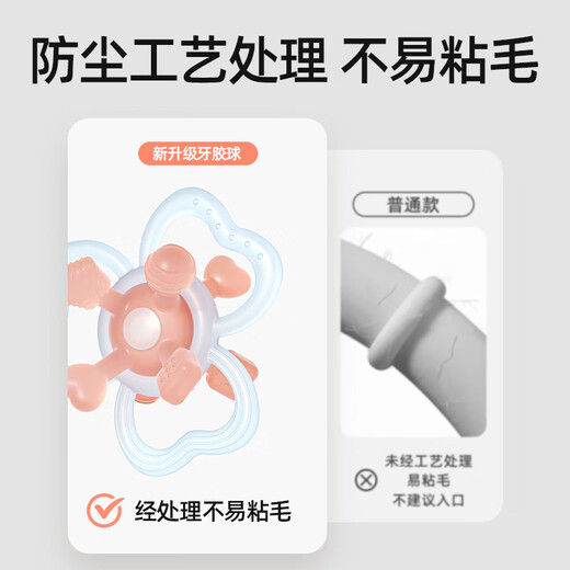 COOKSS曼哈顿手抓球婴儿小月龄牙胶可啃咬磨牙棒4个月以上宝宝玩具
