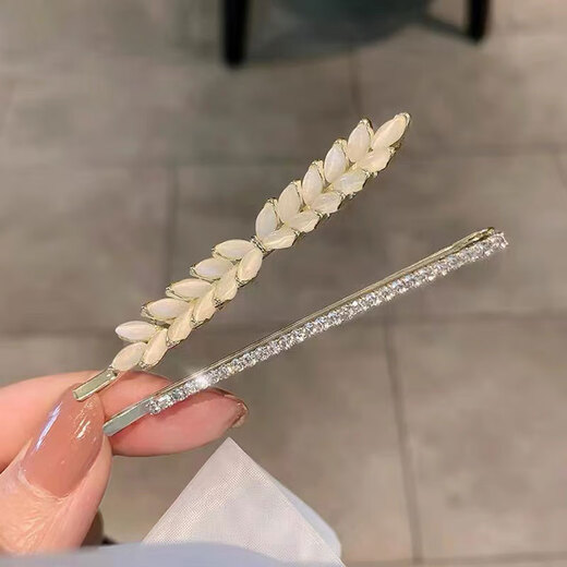 京粉新款韩国珍珠发夹套装水钻花朵一字夹刘海边夹后脑勺碎发夹子QMS 款式-723