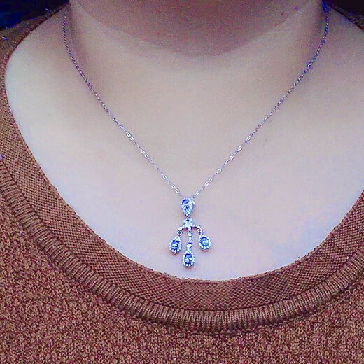 Canxian Natural Tanzanite Pendant Necklace Super Sparkling Super Beautiful Tanzanite Sapphire Pendant S925 Sterling Silver Luxurious Personalized Tassel Style