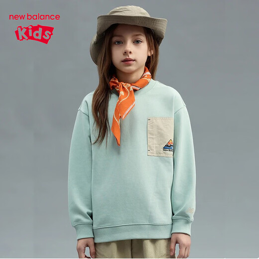 Newbalance NB Kinderkleidung 25 Jahre Frühling neuer Stil für Männer und Frauen vielseitiger Sportarten runder Nackenpullover Sweatshirt 7ZF12053 7ZF12053-OML 120 cm