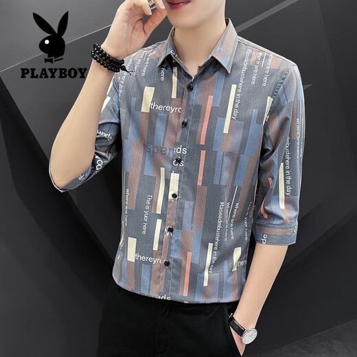 Playboy (Playboy) Shirt à manches quart-manche à manches courtes à manches décontractées à manches décontractées minces minces minces à manches à manches à manches à manches mises à manches mises à manche 679 Blanc L