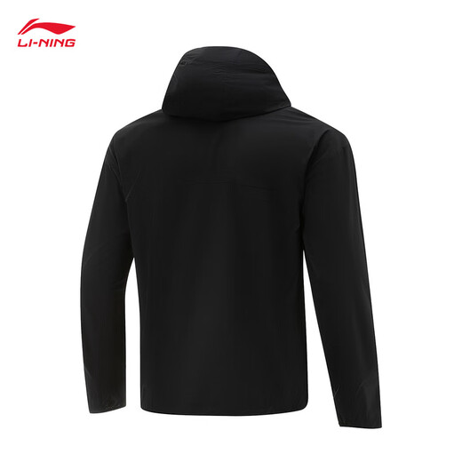 Li Ning original yarn sun protection clothes hooded sports windbreaker men's anti-exposure and cool feeling fashionable printed summer casual jacket [cool sun protection] black 603-2 L