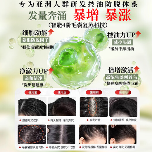 南京同仁堂防脱育发洗发水防脱发生姜洗发水控油蓬松生长发固发洗发水500ml