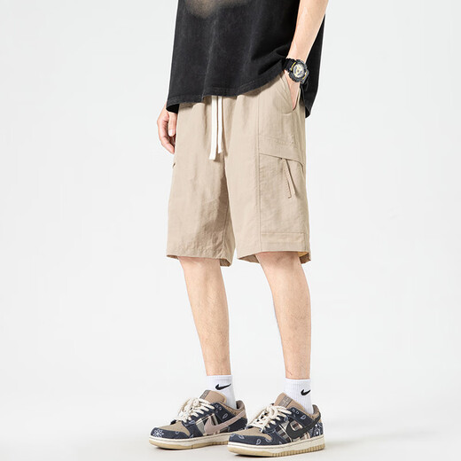 Homlean Trabajo pantalones cortos para hombres Summer delgado seda de hielo frío