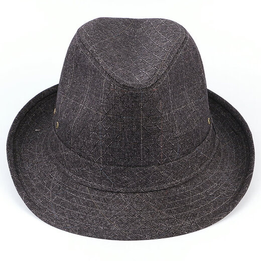 Woodpecker (TUCANO) spring and summer sun protection thin top hat for men, middle-aged grandfather, elderly jazz hat, elderly gentleman hat, spring and autumn dad hat, Hong Kong and Macao hemp dark gray 57CM