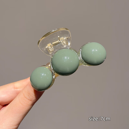 Tang Funi Summer Green Pearl Clip Women's Half-tied Hair Clip on the Back of the Head Short Hair Hair Clip Small Hair Volume High-end Shark Clip Small Clamp