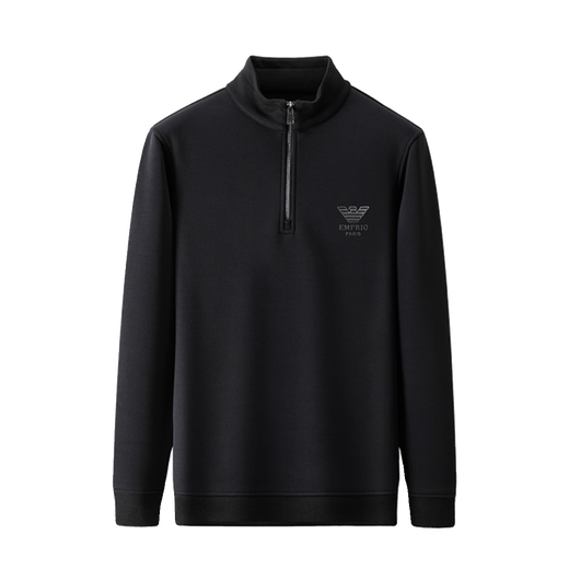 
Emporio Armani authentic Armani high-end men's long-sleeved T-shirt for autumn and winter plus velvet stand collar zipper sweatshirt base shirt trend 3291 blue 180/2XL [recommended 150-170Jin [Jin equals 0.5 kg]] All size