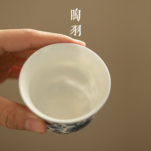 Tao Yu high white clay and golden tangled branches three-cai bowl one pot and two cups household ceramic tea bowl teacup kung fu tea set high white clay-gold tangled branches covered bowl set