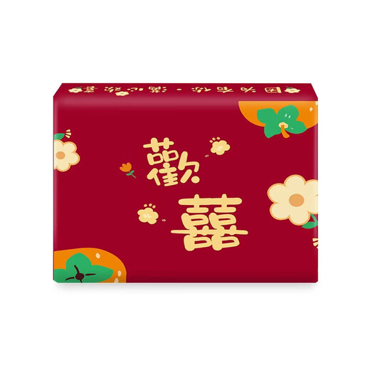 【京东物流】抽纸餐巾纸卫生纸4层加厚生活春节节庆多用面巾纸抽 欢喜3包优惠装-180抽