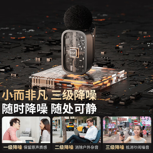 Newmine MC225 Wireless Lavalier Microphone Anchor Live Broadcast Special Mini Radio Microphone Outdoor Interview Short Video Conference Recording Equipment Professional Noise Reduction Radio One to Two