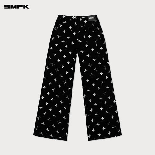 
SMFK cross classic wide-leg jeans retro loose casual and versatile Xu Jingyun same style PD005BJ/BG/LG/CW Black Garden S