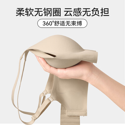 都市丽人内衣小胸显大聚拢防下垂收副乳提胸上托性感软支撑无痕薄款文胸 粉底肤 L 【建议体重105-120斤】