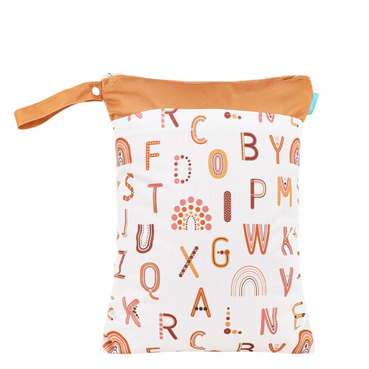 
Ling Yuxun increased waterproof diaper bag diapers going out wet dry storage bag baby carriage hanging bag baby clothes diapers bag light yellow increased double layer 40*30CM