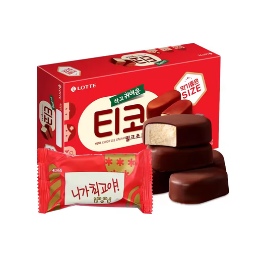 乐天（LOTTE）【组合】韩国进口乐天牛奶巧克力冰淇淋迷你黑巧克力冰激凌雪糕 乐天迷你黑巧2盒(684g)