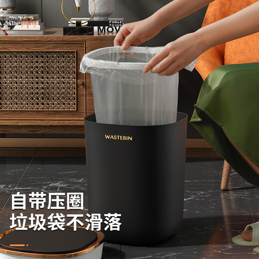 Hengjiewei 2025 Smart Trash Can Home Large Capacity Living Room Kitchen Bedroom Bathroom Automatic Sensor Flip Cover Black Gold Charging 12L