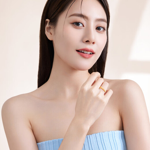 周六福碎碎冰足金999黄金戒指女生日礼物 计价A0113247 16号 约1.9g 