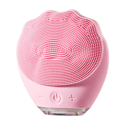 FODRK电动硅胶洁面仪洗脸刷洗脸仪脸部按摩洗脸神器毛孔清洁器男女专用硅胶防水电动洗脸美容 【粉红色】高频震动 5档调节