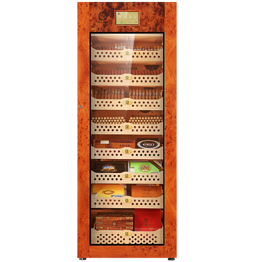 Bulldog cigar cabinet, constant temperature and humidity control, cedar wood compressor, cigar humidifier, red wine cabinet, dual-purpose ammonia removal, WiFi energy-saving, frequency conversion fingerprint lock, large capacity VC528, fourth generation high-end solid wood VC528+1790mm high
