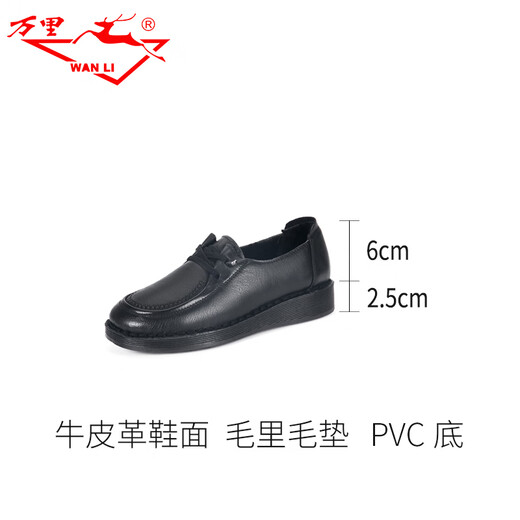 Wanli Casual Women's Women's Cotton Shoute Островая кожаная мягкая подошва хлопковые туфли круглой ковхики плюс теплые кожаные туфли Hyt683 Hyt683 38