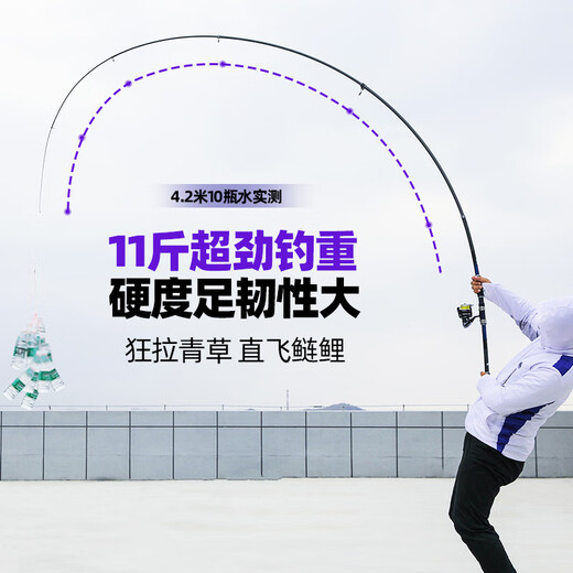 汉鼎海竿海杆抛竿远投竿超硬超轻海钓竿鱼竿裸竿甩杆狂投 3.9m
