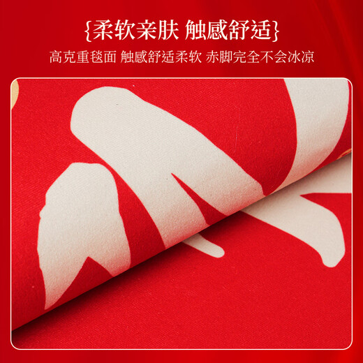 入户地垫脚垫红色新年防滑门口新年款入户门地垫百福进门口玄关防 百福具臻-金色-12159 50*80cm【清爽无毛毯面】