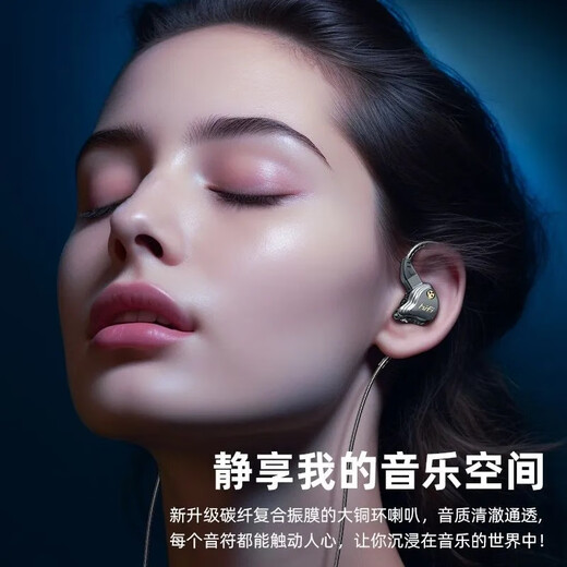 DIVOHiFi earphones are wired in-ear type-C flat plug, audiophile-grade, replaceable cable, high-quality, high-quality listening to songs and karaoke, dedicated for listening to sound, positioning, eating chicken, e-sports games, suitable for Apple and Huawei