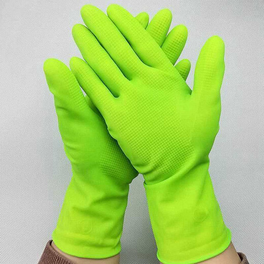 
Dongzhitiandi children's dishwashing gloves for housework kitchen cleaning gloves laundry labor waterproof thickened protective latex gloves [Green S code] Children's housework gloves 2 pairs