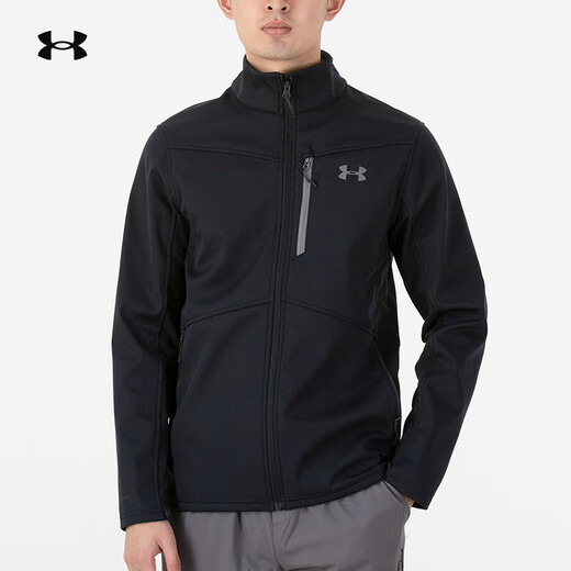 Under Armor Men's Sports Jacket 25 Spring New Training Wear Stand Collar Windproof Jacket Woven Quick-drying Jacket 1321438 1321438-001 It is recommended to take one size larger 2XL