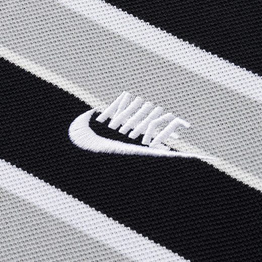 Nike (NIKE) official men's clothing 2025 spring and summer new trendy sportswear striped short-sleeved breathable lapel POLO shirt FN3897-010 XL