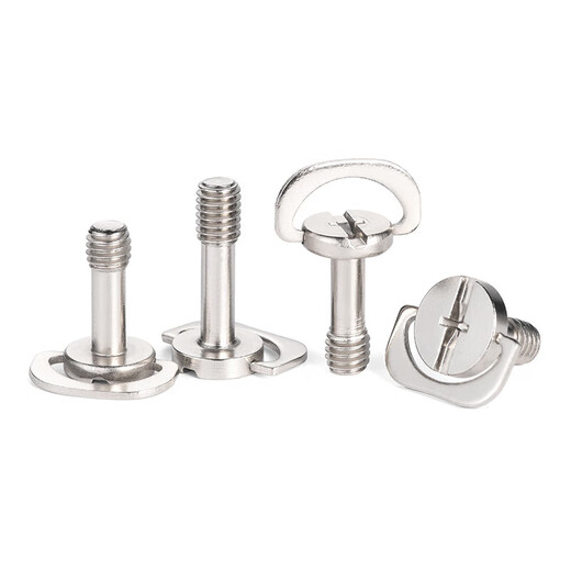 JINGGONG hand-tightened hook screw, quick release plate screw, handle iron ring screw, platform screw, ring locking screw M4M6 iron sheet M6*14 environmentally friendly nickel (2 pieces)