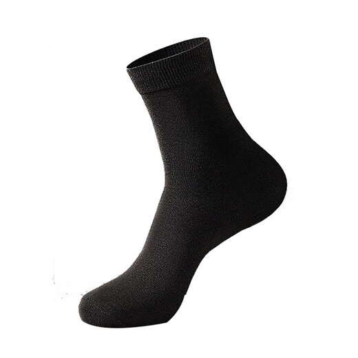 Yalu Socks Men's Medium Socks Four Seasons Sports Socks Socks Socks with Soft Color Breathable Sweat Absorbent Versatile Leisure Socks Black Medium Socks - 10 Pairs
