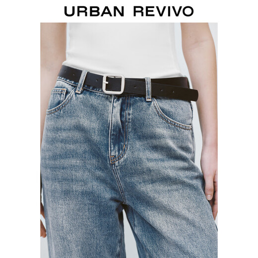 Ur chinois Spring's printemps 2025 Nouveau pantalon de la ceinture lavée vintage des jambes lavées en jean UWM850070 bleu 26