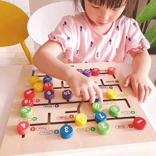 Legend Age Kindergarten Montessori Aides d'enseignement Aids en bois Alphanumeric Matching Maze Game Board's Toys's Toys 345 ans