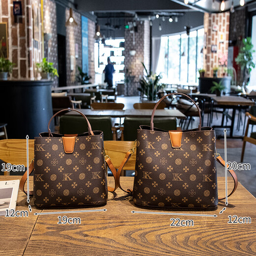 Ji Shizhe Light Luxury Brand-Tasche Frauenbeutel Frauen One-Shoulder Crossbody Eimer Bag Geschenk zum Geburtstag der Frau Chinesische Valentinstag Geschenk Extravagantes Buchstaben Kaffee (groß)