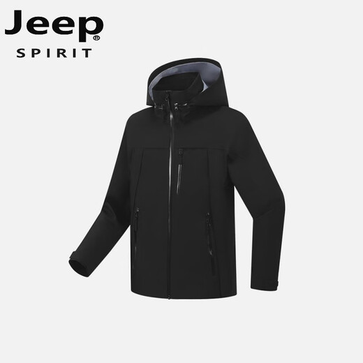 JEEP SPIRIT Jeep hard shell jacket with velvet thickened feel better outdoor travel mountaineering jacket Rouge Snow Purple L [Suggested 115-130Jin [Jin equals 0.5 kg]]