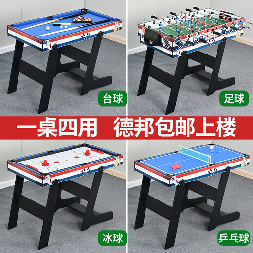 Guran Children's Billard Table 1,2 mètres Table de la table de football multi-fonctions Table de tennis pliant table de jeu de balle de balle de balle TM4881 Board multicouche en bois massif 4-en-un 4 en un