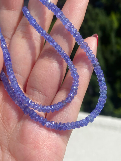 Fujiu 18k gold tanzanite necklace faceted natural gemstone necklace for women versatile spring and summer vitality girl purple 18k gold tanzanite faceted 42cm