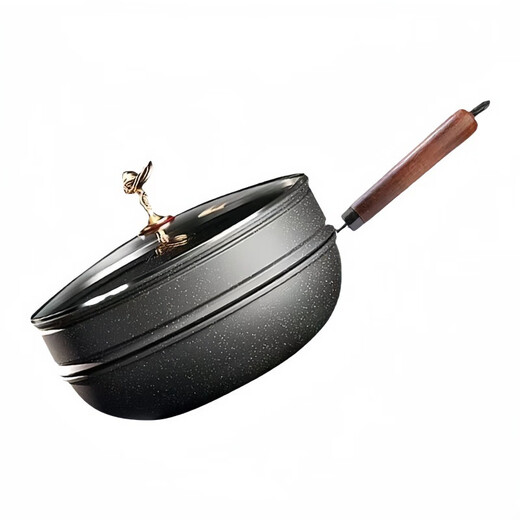 New medical stone non-stick pot household wok multi-functional with steamer steamer wok pot gift wholesale Flying Goddess wok with steamer wok