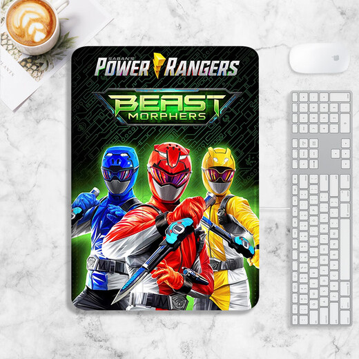 存姿超凡战队适用苹果10代10.9Air5 power Rangers恐龙战队保护套mi N12342超凡战队书本款笔槽款+ iPadPro2021版全面屏(12.9英