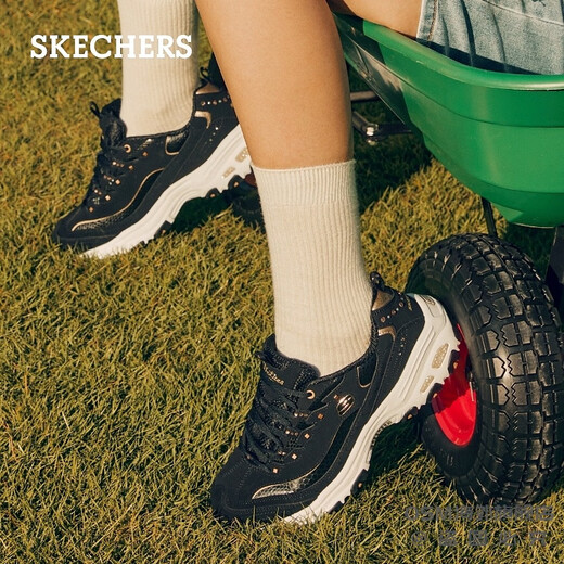 Skechers Panda Chaussures Spring Femme's Hosthened Dad Shoes Rivets Lightweight Shoes Casual Shoes Sneakers 11979 White / Silver / WSL 36 230 mm