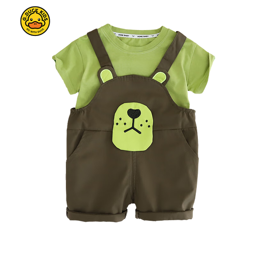 G.Duckkids Little Yellow Duck Clothing Children Boys Traits de verano 2025 Ropa de verano de moda de nuevo para niños Chica de moda Moda Marrón Blg Bear Cabeza Camina corta 100 cm