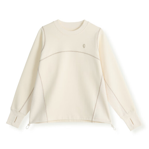 Yunshang Life [Tu Bai] Color contrastante Hasselbladder SweSladder SweSshirt 2025 Spring Slim Top para mujeres V9767 Apricot de arroz L (recomendado 115-130 Jin [Jin equivale a 0.5 kg])