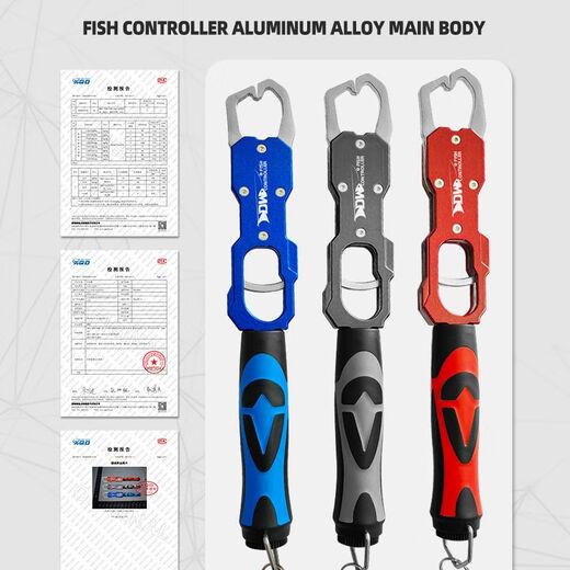 Arroco fish control device Luya pliers with a large amount of aluminum alloy multi-functional fish grabbing and large objects fish clip pliers fish clip set [Second generation] with scale fish control device * gray