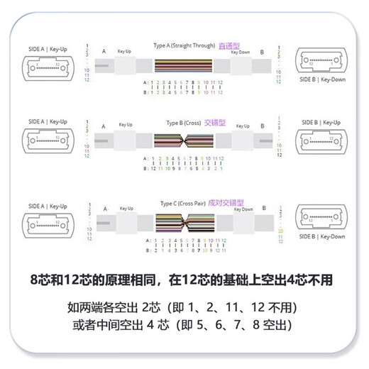 Ruichang Jiekang MPO-MPO Multimode Faser Jumper 8 Core 12 Core 24 Core OM3/Om4 Einminute vier Rechenzentrumstrahlfaser-Faser-MPO-LC 10 Gigabit Multimode Compatible MTP40G200G MPO-MPO 8 CORE [OM4] 200G Fiberes Jumper 1 Meter