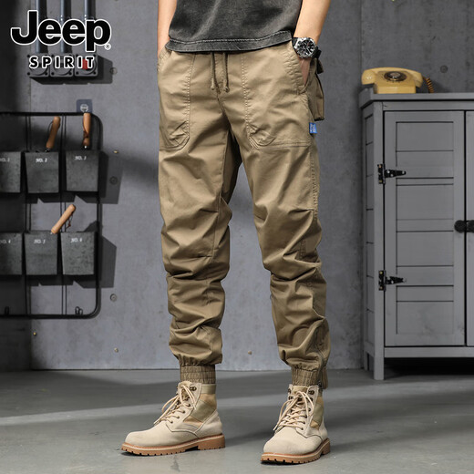 Jeep Spirit Jeep Pantalon décontracté pour les hommes en hiver plus en velours épaissi des remorqueurs lâches sport neuf parties Longueur de travail 679 Green militaire plus velours 28