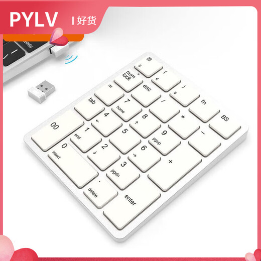PYLV computer numeric keypad wireless Bluetooth touch numeric keypad metal alloy backlight rechargeable silent keyboard 26-key numeric keypad silver rechargeable - with currency symbols None