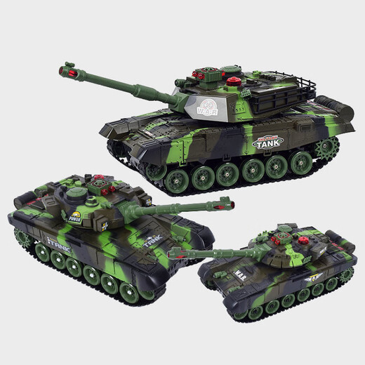 
Wanrean children's remote control vehicle tank toy remote control vehicle military model military green electric armored vehicle crawler boy silver remote control tank [31cm] with light sound battery life version [a set of rechargeable batteries + charging cable]