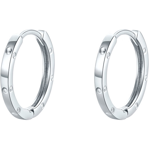 Saturday Fu PT950 platinum earrings for women simple plain hoop platinum earrings B0913925 pair about 2.26g birthday gift