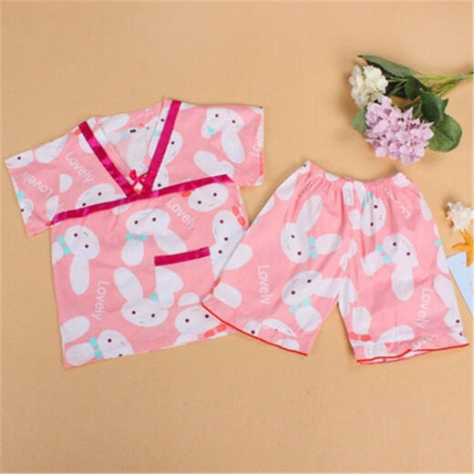 Shantou Lincun steaming suit for children 3 to 6 years old, baby and children's steaming suit, cotton bathing suit for boys and girls, cartoon pajamas, home clothes, bear wearing overalls XS