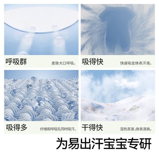 
Betas baby sleeping bag summer mesh gauze baby anti-shocking children anti-kicking quilt one-piece pajamas front 4 back 2 whale cloud M
